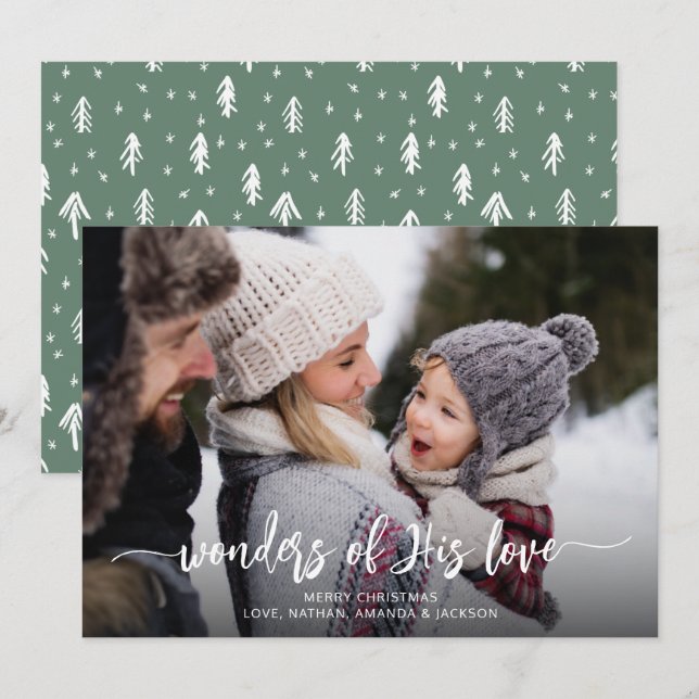 Cartes Pour Fêtes Annuelles Noël Religieux se demande de son amour (Devant / Derrière)