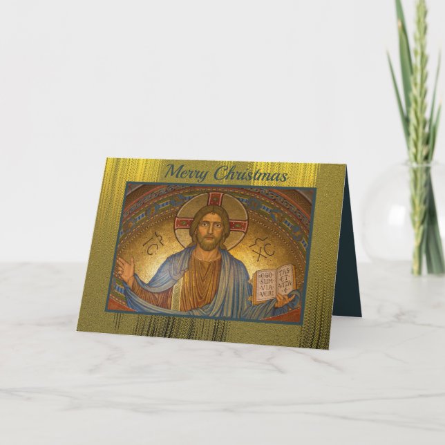 Cartes Pour Fêtes Annuelles Noël religieux vintage (Devant)
