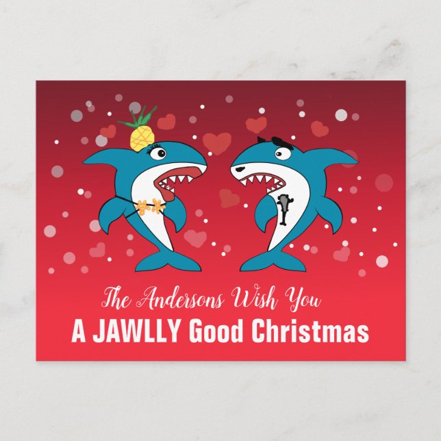 Cartes Pour Fêtes Annuelles Noël Requin (Devant)