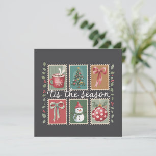 Cartes Pour Fêtes Annuelles Noël Rétro C'est La Saison Hiver Cosy Père Noël