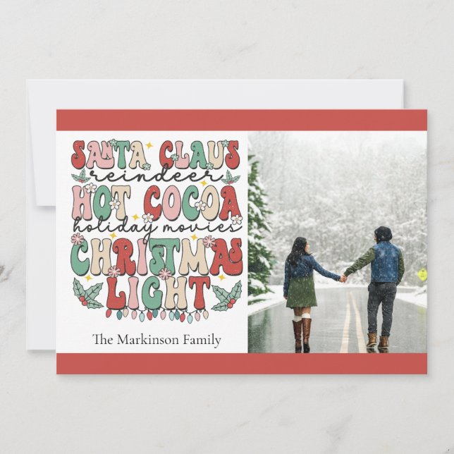 Cartes Pour Fêtes Annuelles Noël rétro et Coco chaud (Devant)