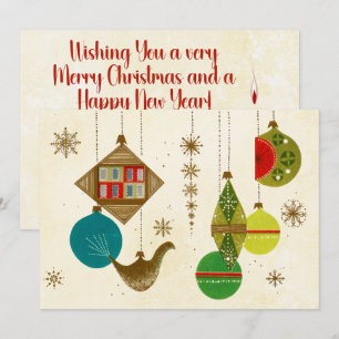 Cartes Pour Fêtes Annuelles Noël Rétro-Glam de la période moderne