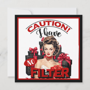 Cartes Pour Fêtes Annuelles Noël Rétro sans Filtre Pin-Up