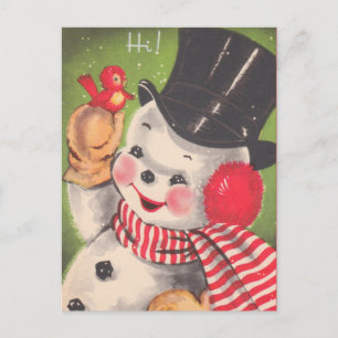 Cartes Pour Fêtes Annuelles Noël Retro Snowman