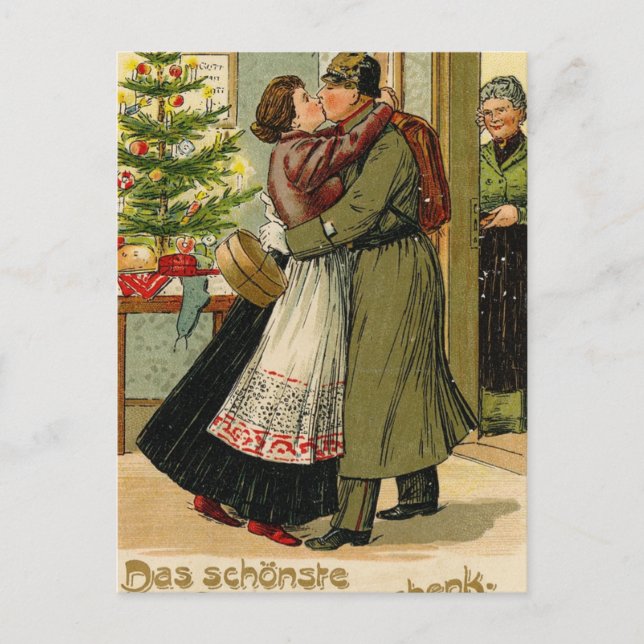 Cartes Pour Fêtes Annuelles Noël rétro Vintage allemand (Devant)