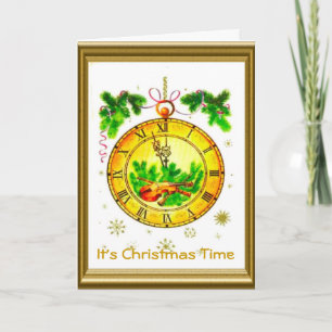 Cartes Pour Fêtes Annuelles Noël rétro Vintage, C'est l'heure de Noël
