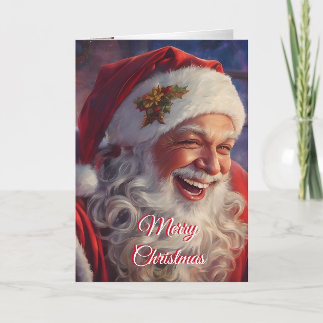 Cartes Pour Fêtes Annuelles Noël Rire Père Noël (Devant)