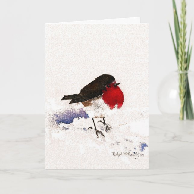 Cartes Pour Fêtes Annuelles Noël Robin (Devant)