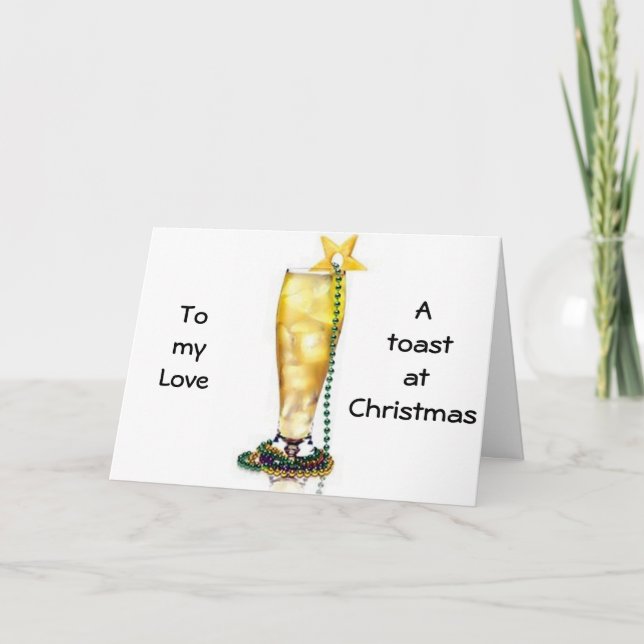 CARTES POUR FÊTES ANNUELLES NOËL "ROMANTIQUE/AIMANT" TOAST À MON AMOUR (Devant)