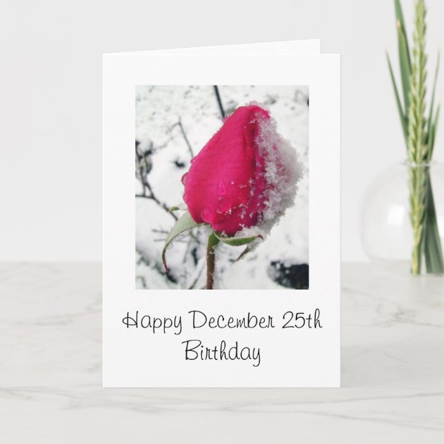 Cartes Pour Fêtes Annuelles Noël rose glacé d'anniversaire (Devant)