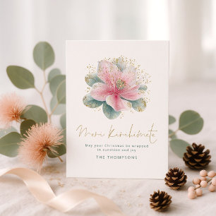 Cartes Pour Fêtes Annuelles Noël rose Pōhutukawa Meri Kirihimete NZ