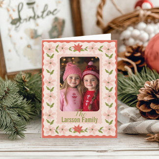 Cartes Pour Fêtes Annuelles Noël rose Poinsettia