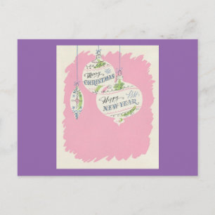 Cartes Pour Fêtes Annuelles Noël rose vintage