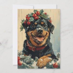 Cartes Pour Fêtes Annuelles Noël Rottweiler