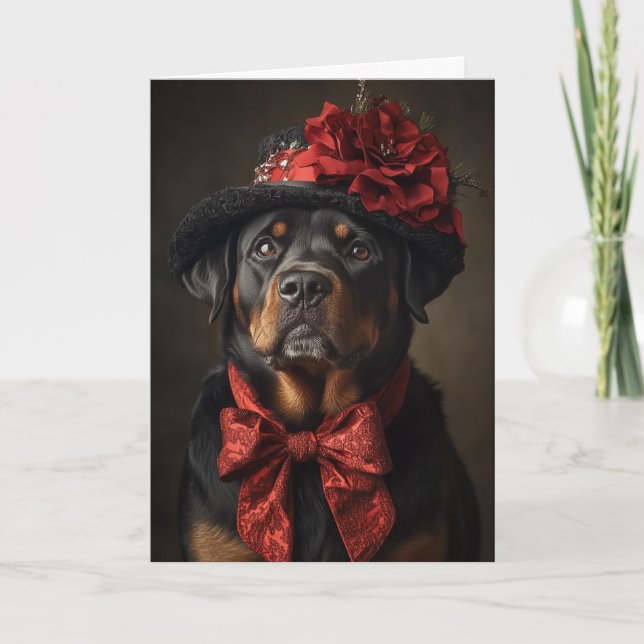 Cartes Pour Fêtes Annuelles Noël Rottweiler du Victoria (Devant)