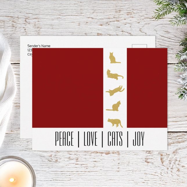 Cartes Pour Fêtes Annuelles Noël Rouge Blanc Rouge Or (Créateur téléchargé)