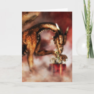 Cartes Pour Fêtes Annuelles Noël rouge de dragons
