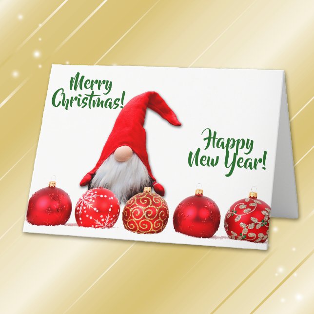 Cartes Pour Fêtes Annuelles Noël rouge de gnome de Père Noël (Créateur téléchargé)