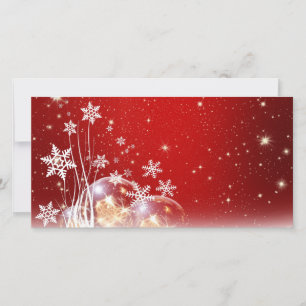 Cartes Pour Fêtes Annuelles Noël Rouge et Blanc Bauble Design