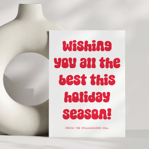 Cartes Pour Fêtes Annuelles Noël rouge festif personnalisé avec une esthétique