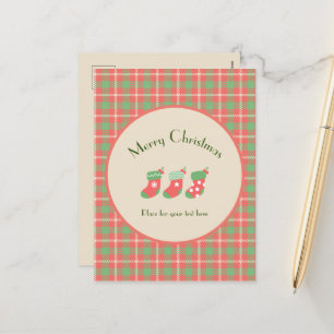 Cartes Pour Fêtes Annuelles Noël rouge Plaid