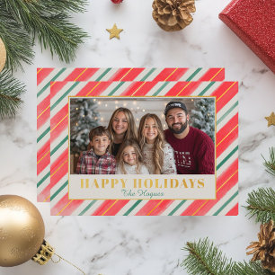 Cartes Pour Fêtes Annuelles Noël rouge rayé