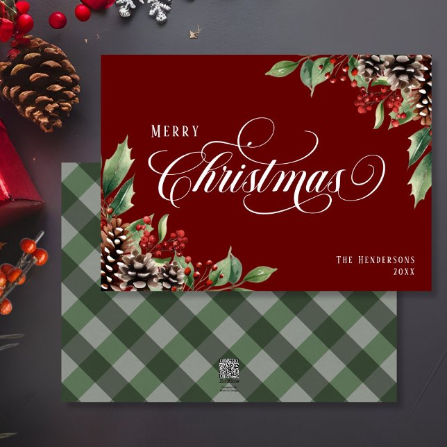 Cartes Pour Fêtes Annuelles Noël rouge traditionnel (Créateur téléchargé)