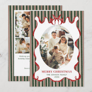 Cartes Pour Fêtes Annuelles Noël Rouge Velours Vintage Nœud Coquette 5 Photo