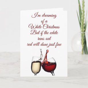 CARTES POUR FÊTES ANNUELLES NOËL ROUGE & VERT - ROUGE & BLANC POUR LE VIN! ! !