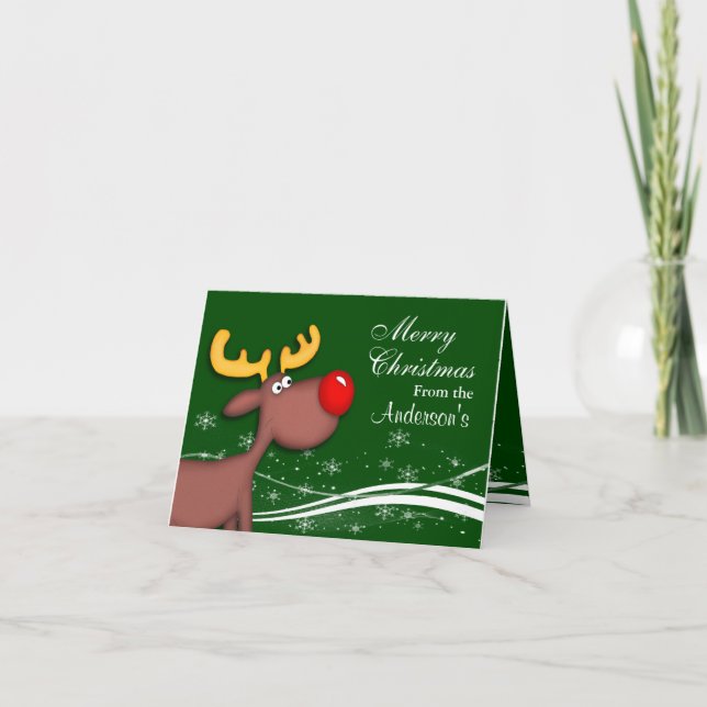 Cartes Pour Fêtes Annuelles Noël Rudolf (Devant)
