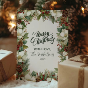 Cartes Pour Fêtes Annuelles Noël rustique À feuillage persistant