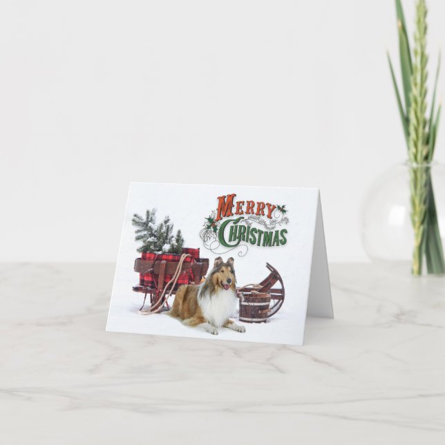 Cartes Pour Fêtes Annuelles Noël rustique de Collie (Devant)