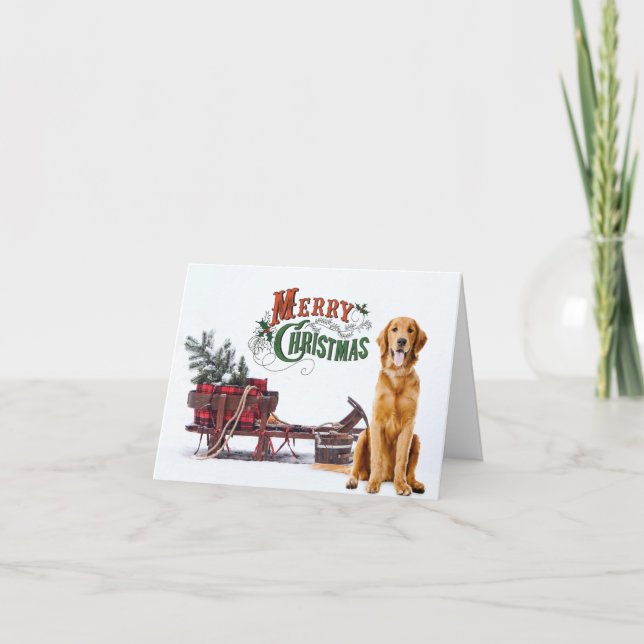 Cartes Pour Fêtes Annuelles Noël rustique doré (Devant)