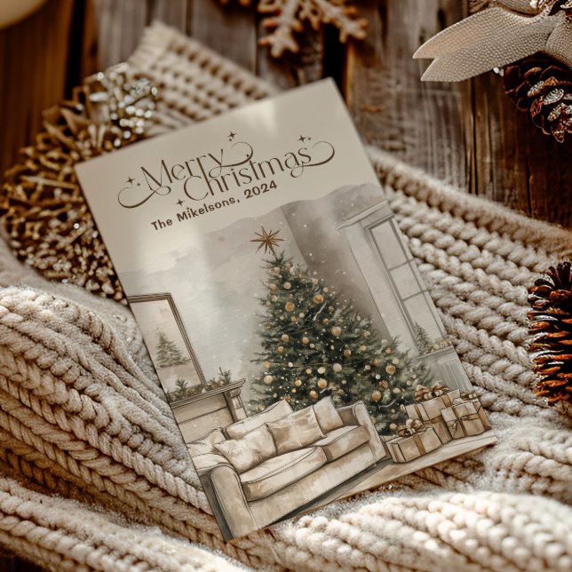 Cartes Pour Fêtes Annuelles Noël rustique Festif Cosy (Créateur téléchargé)