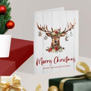 Cartes Pour Fêtes Annuelles Noël rustique Reindeer Antler Ornements Vacances
