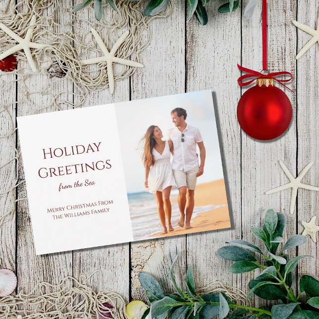 Cartes Pour Fêtes Annuelles Noël Salutations Plage tropicale Photo (Créateur téléchargé)