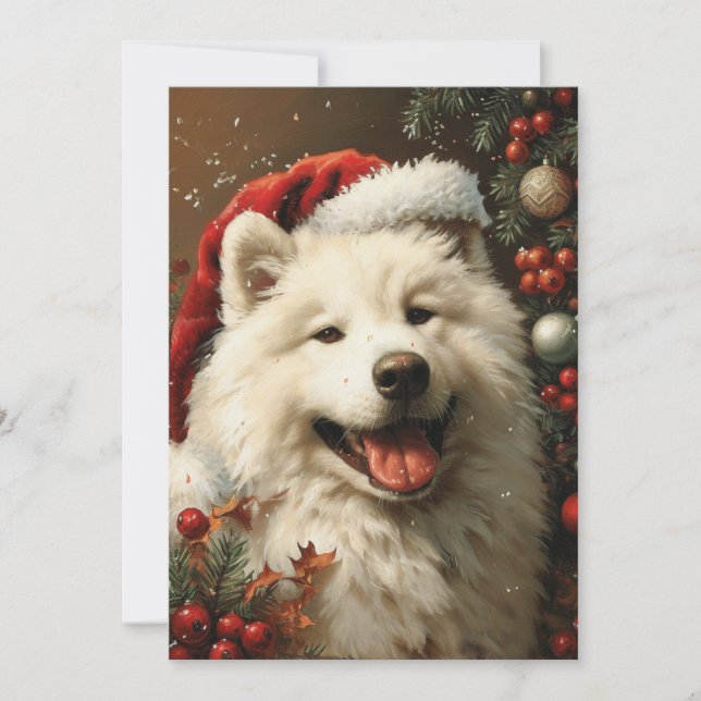 Cartes Pour Fêtes Annuelles Noël Samoyé (Devant)