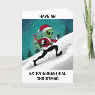 Cartes Pour Fêtes Annuelles Noël Santa Alien