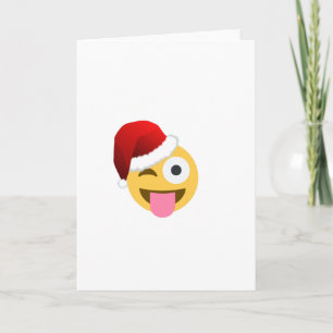 Cartes Pour Fêtes Annuelles noël santa claus winking emoji