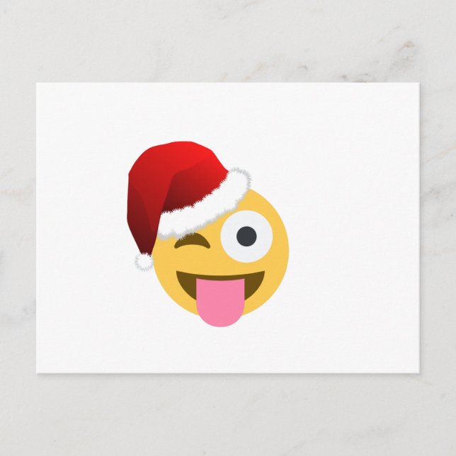 Cartes Pour Fêtes Annuelles noël santa claus winking emoji (Devant)