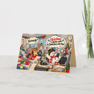 Cartes Pour Fêtes Annuelles Noël sarcastique personnalisé pour collègue de tra