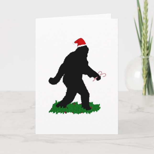 Cartes Pour Fêtes Annuelles Noël Sasquatchant (Devant)