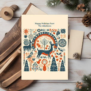 Cartes Pour Fêtes Annuelles Noël scandinave de Woodland