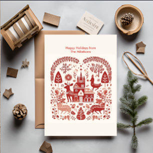 Cartes Pour Fêtes Annuelles Noël scandinave de Woodland