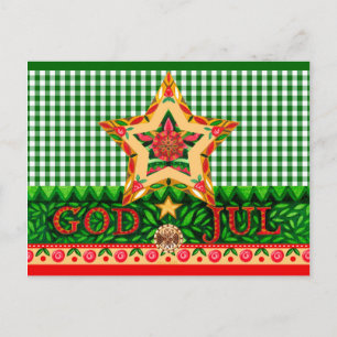 Cartes Pour Fêtes Annuelles Noël scandinave Dieu juil salutations