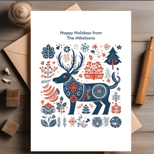 Cartes Pour Fêtes Annuelles Noël scandinave en forêt moderne (Créateur téléchargé)