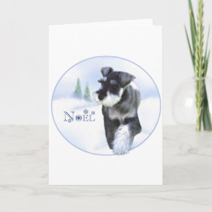 Cartes Pour Fêtes Annuelles Noel Schnauzer Standard