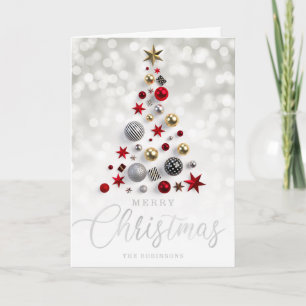 Cartes Pour Fêtes Annuelles Noël   Script Argent Xmas