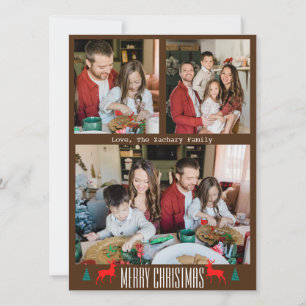 Cartes Pour Fêtes Annuelles Noël Script Famille Trois Photo
