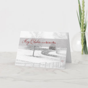 Cartes Pour Fêtes Annuelles Noël - Secret Pal - Cheval Ranch-Hiver/Neige